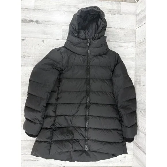 Herno Womens Black A Line Down Filled Nylon Chamonix Puffer Jacket Coat Sz 50 14 - Picture 4 of 16